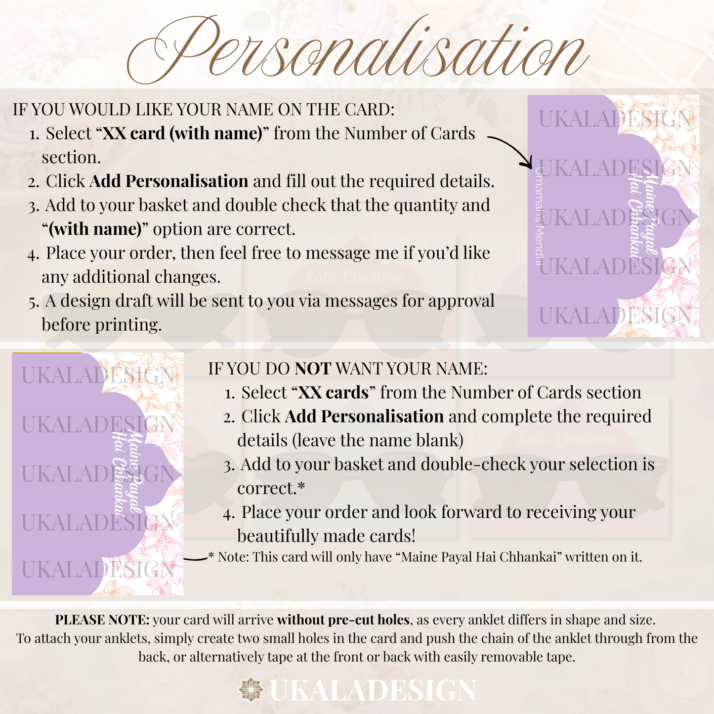 Pastel Maine Payal Hai Chhankai Display Cards - Mehrab-e-Gul Design (Copy)