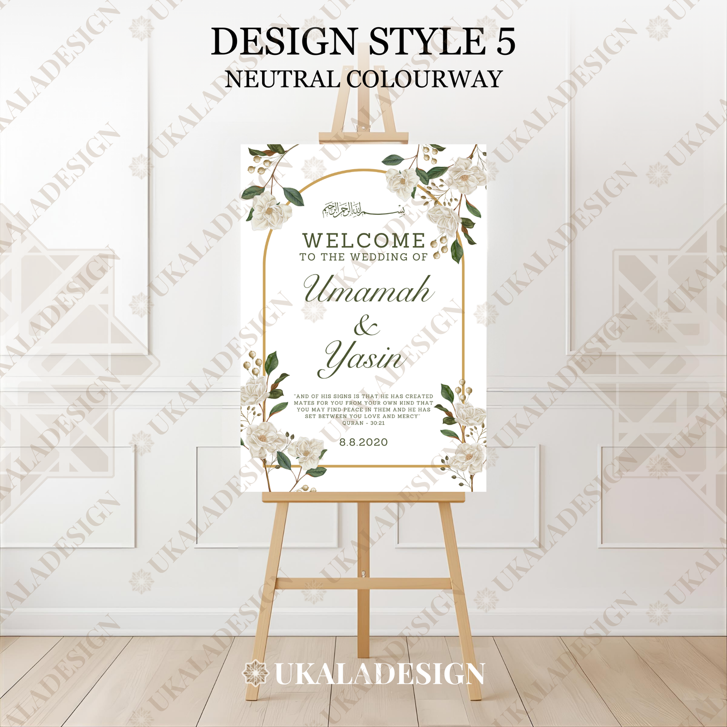 Neutral - Wedding Welcome Sign - Portrait