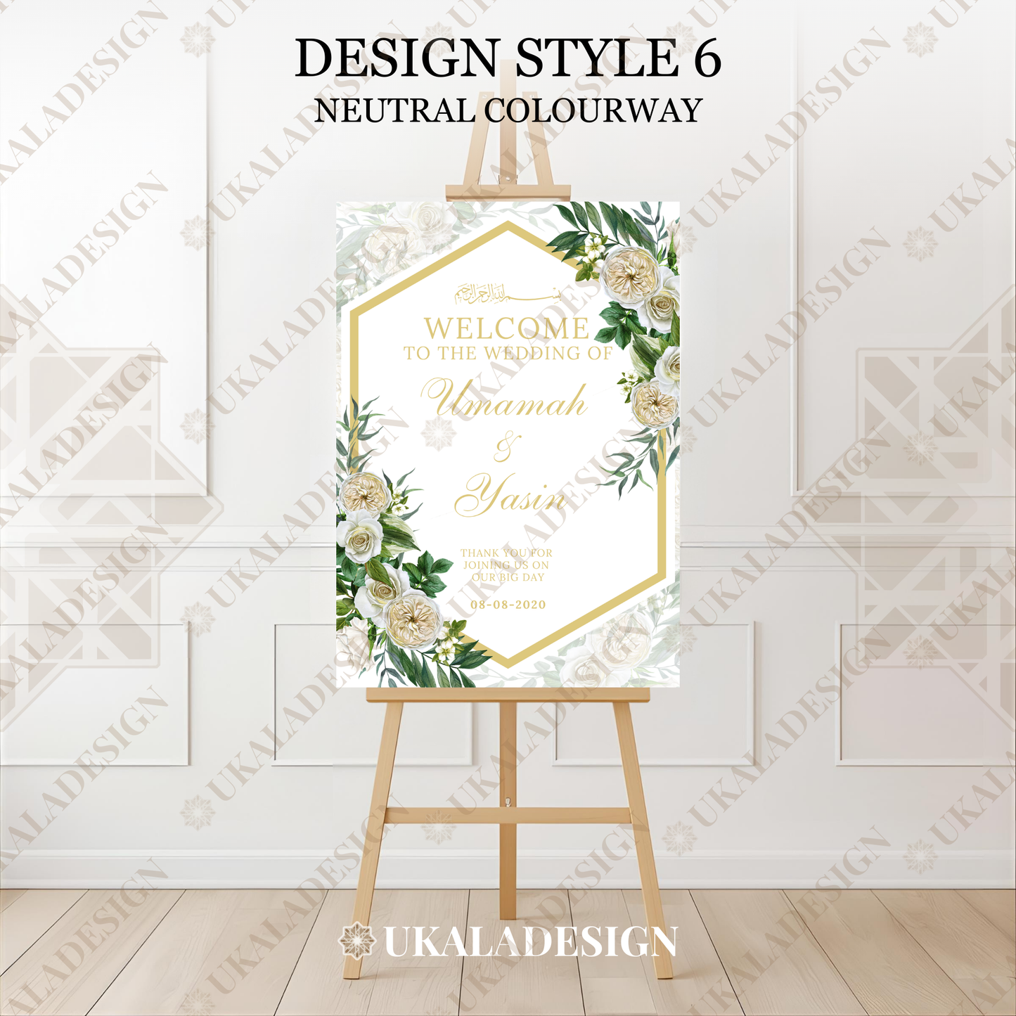 Neutral - Wedding Welcome Sign - Portrait