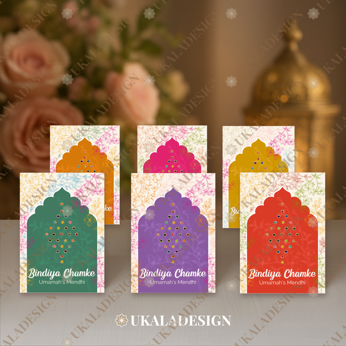 Bindiya Chamke Bindi Cards - Mehrab-e-Gul Design