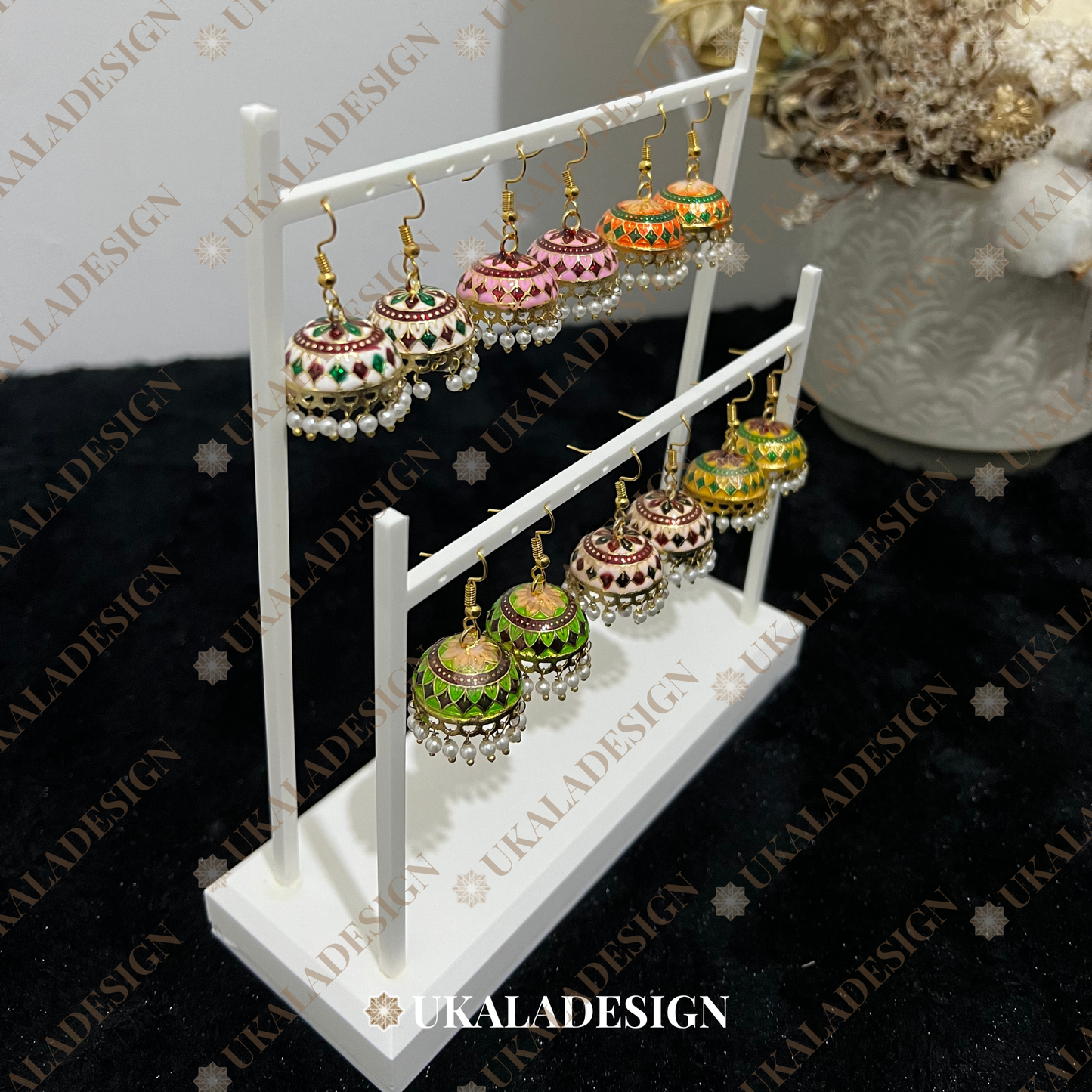 Meenakari Jhumka Earrings