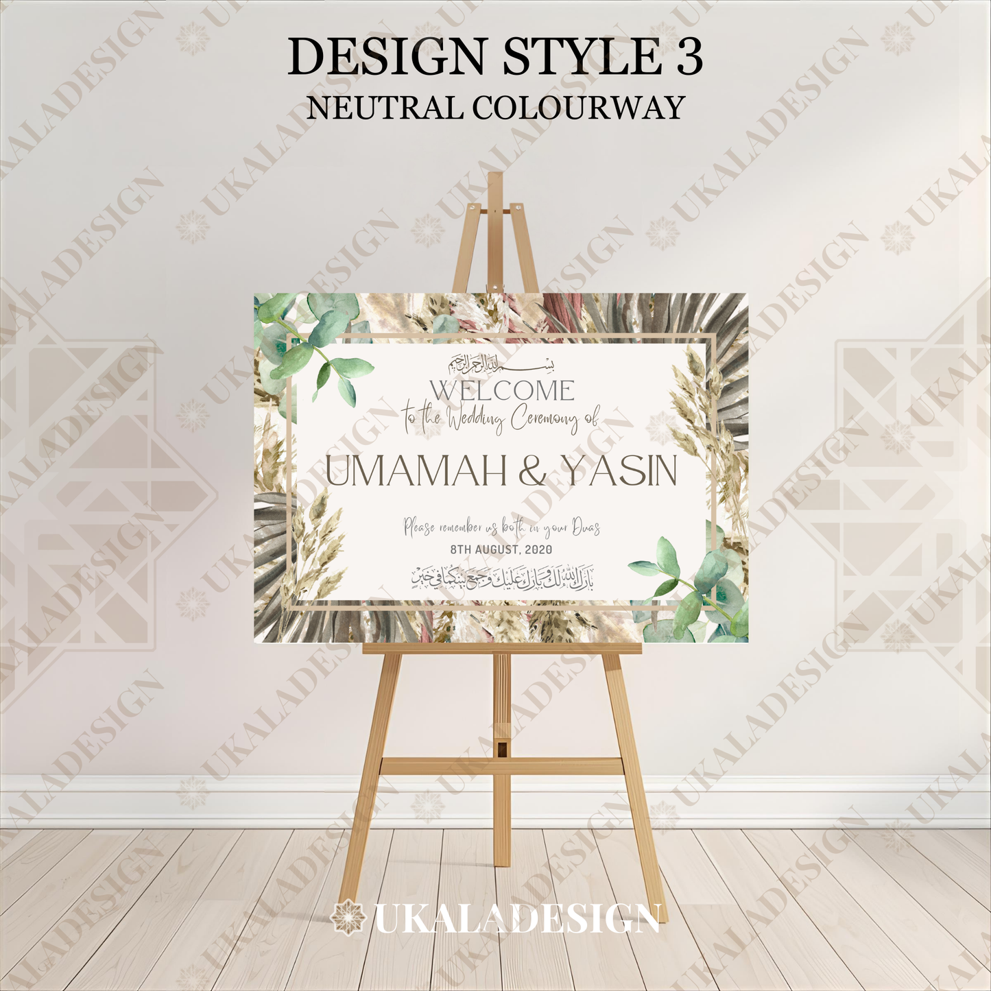 Neutral - Wedding Welcome Sign - Landscape