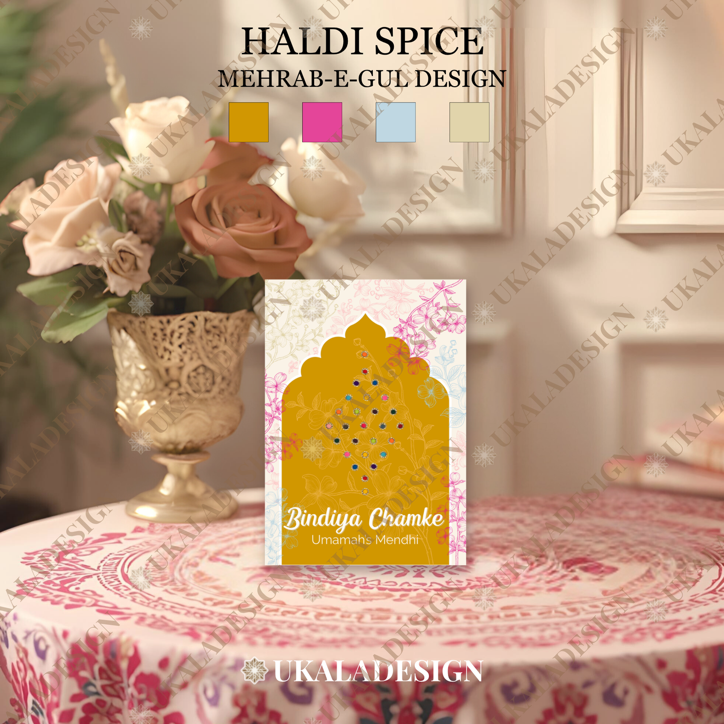 Bindiya Chamke Bindi Cards - Mehrab-e-Gul Design