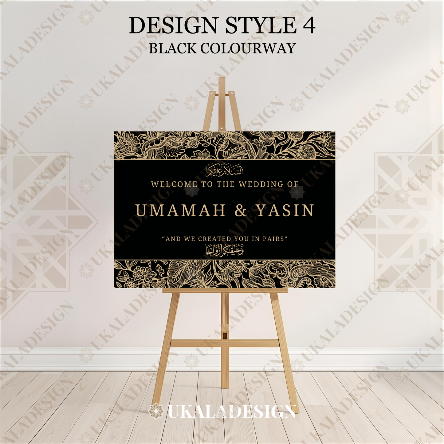 Black - Wedding Welcome Sign - Landscape