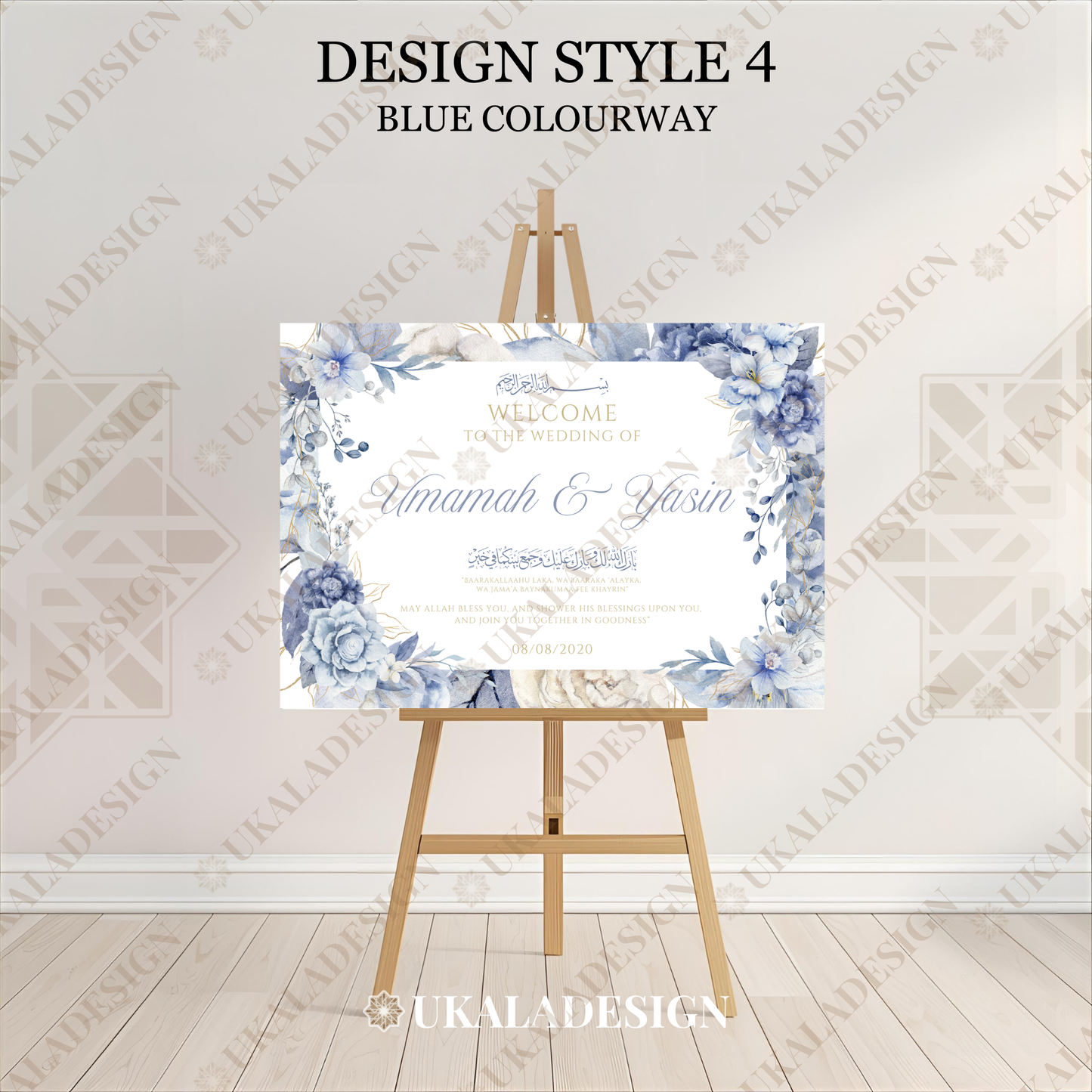 Blue - Wedding Welcome Sign - Landscape