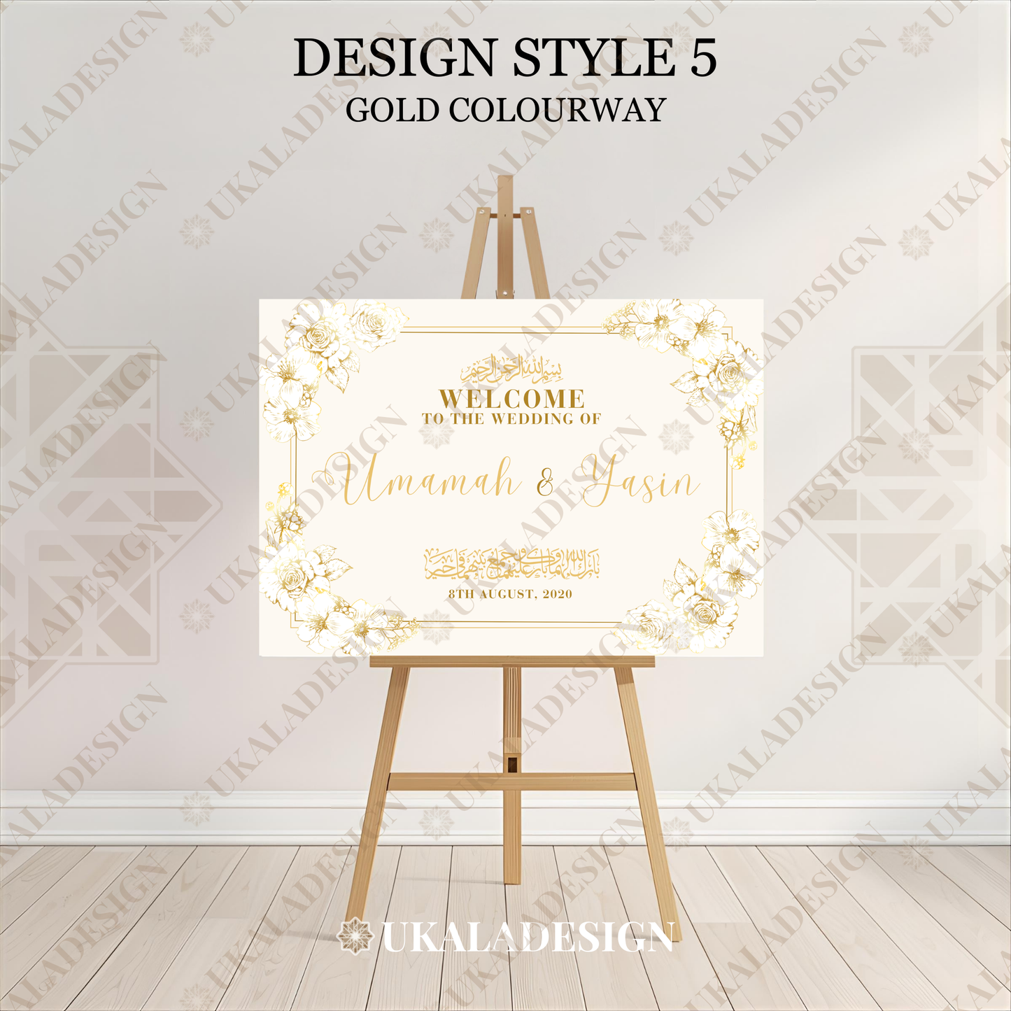 Gold - Wedding Welcome Sign - Landscape
