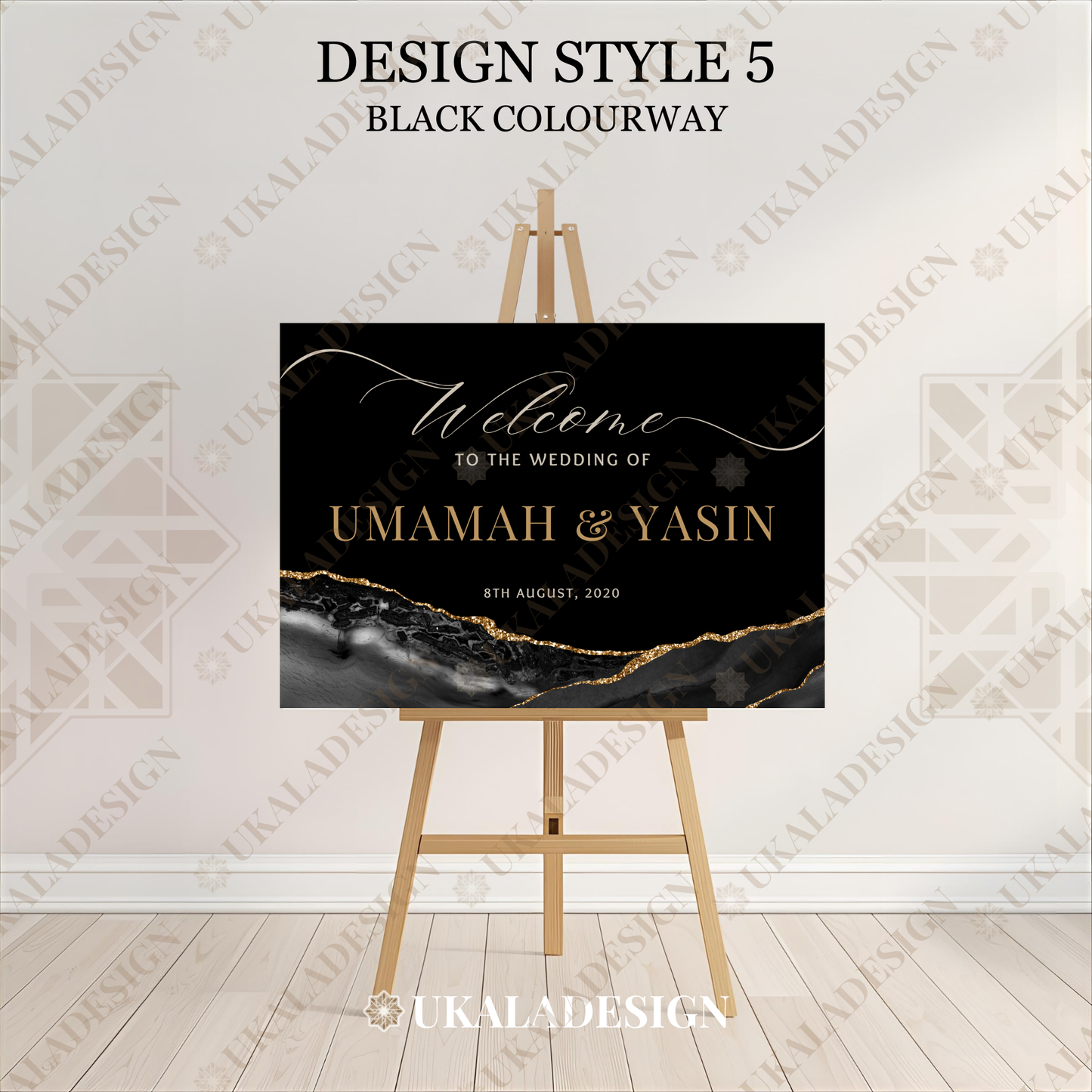 Black - Wedding Welcome Sign - Landscape