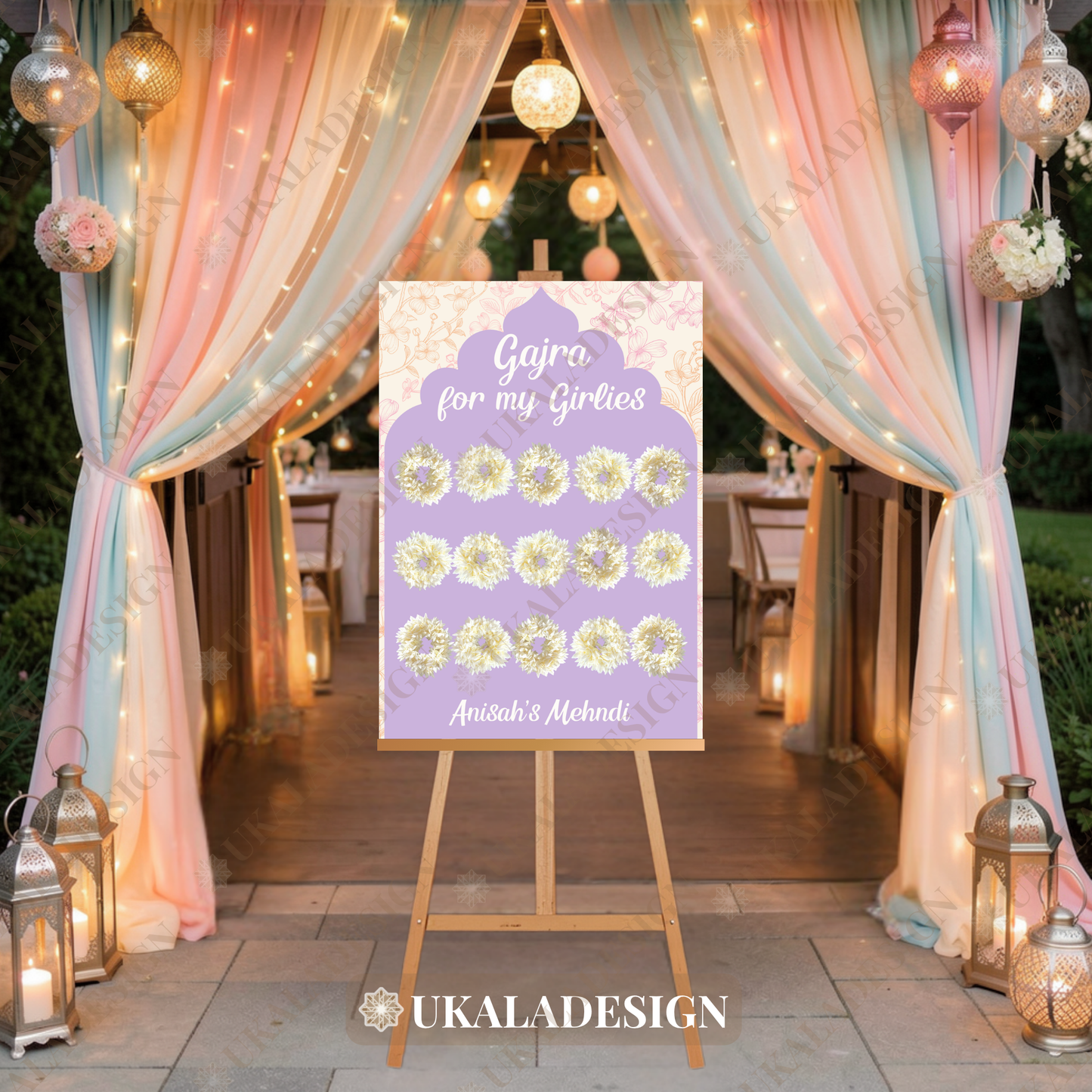 Pastel Gajra Display Board - Mehrab-e-Gul Design