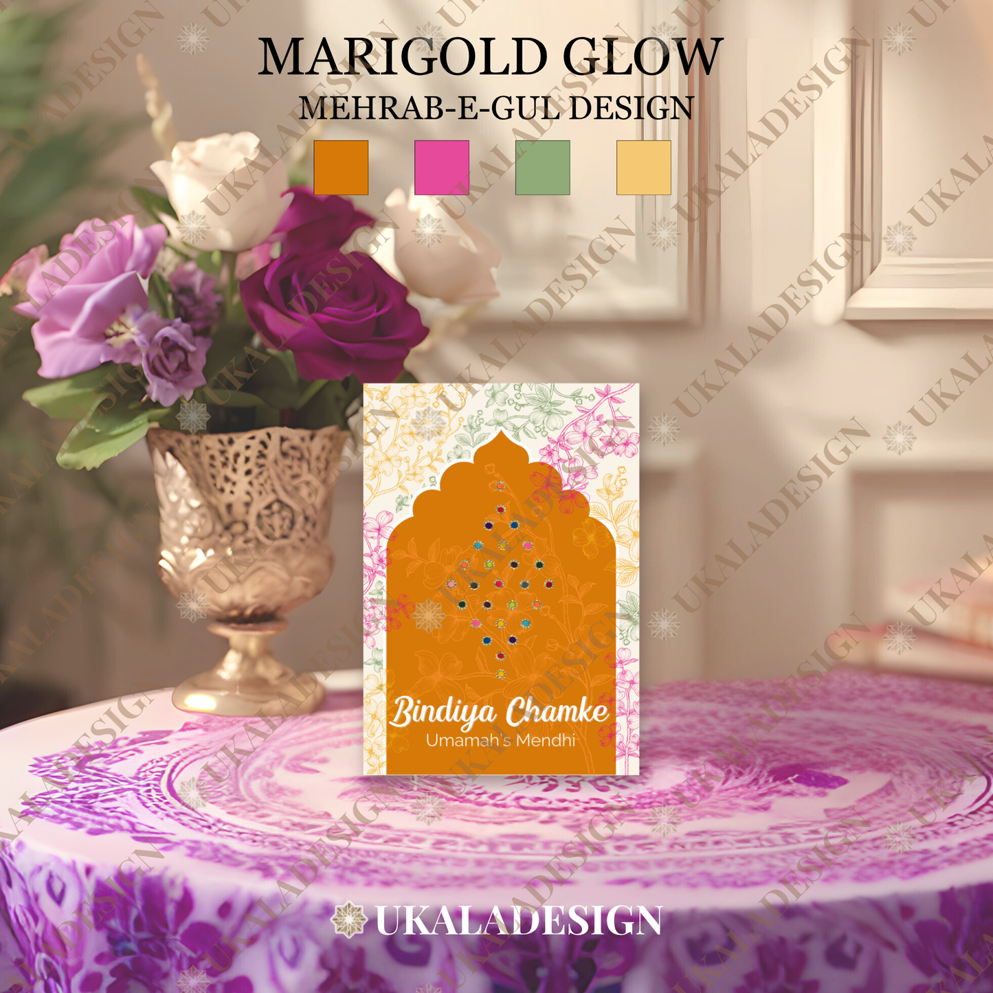 Bindiya Chamke Bindi Cards - Mehrab-e-Gul Design