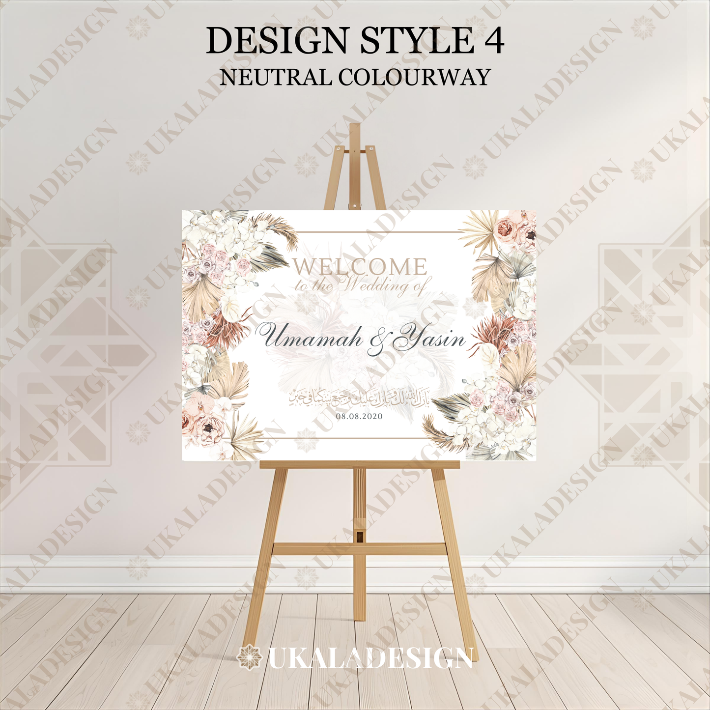 Neutral - Wedding Welcome Sign - Landscape