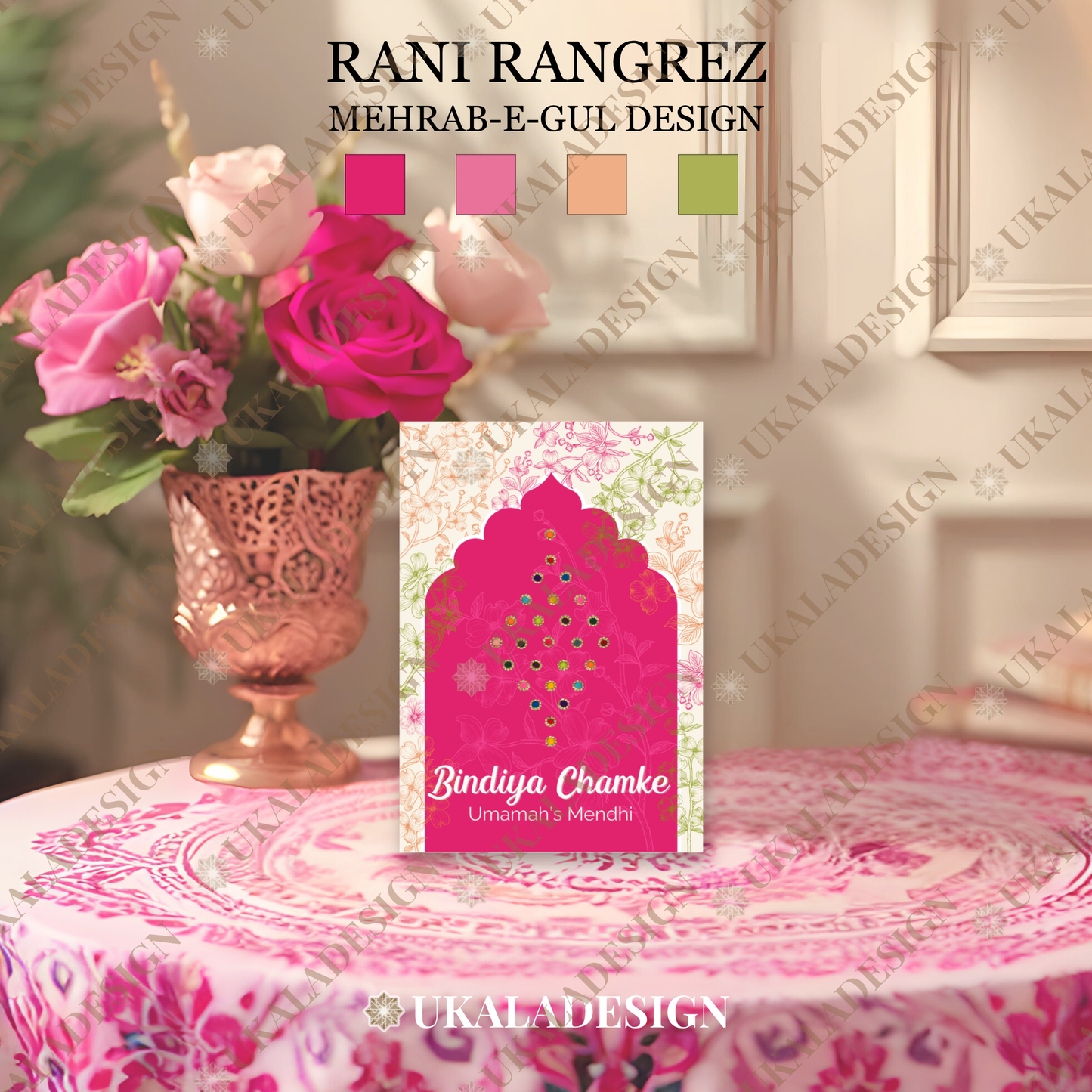 Bindiya Chamke Bindi Cards - Mehrab-e-Gul Design