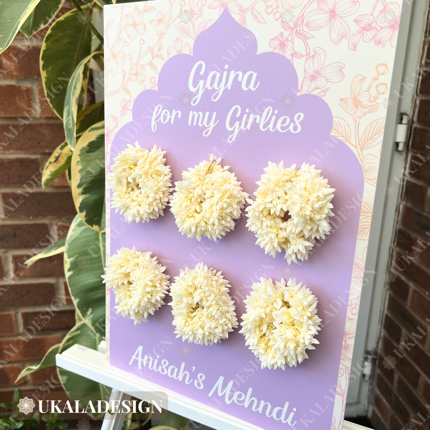 Pastel Gajra Display Board - Mehrab-e-Gul Design