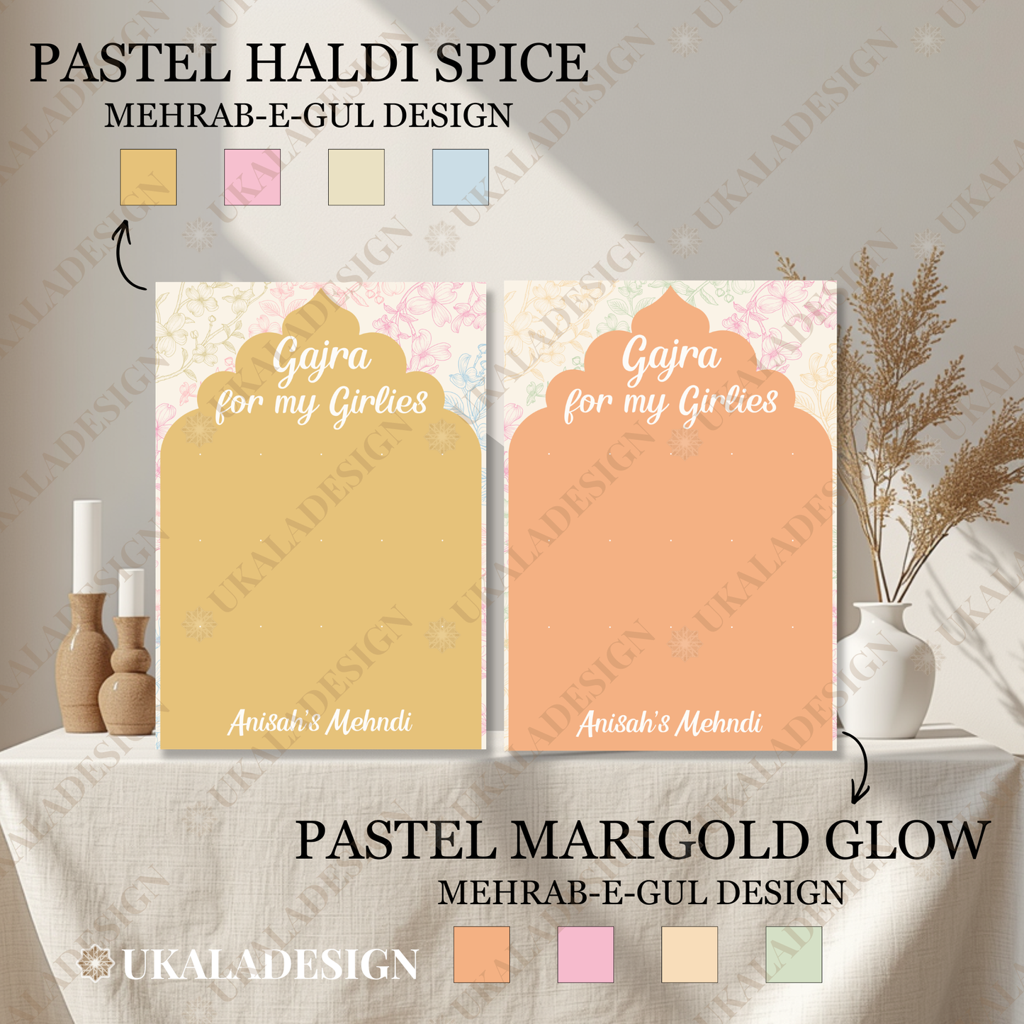 Pastel Gajra Display Board - Mehrab-e-Gul Design
