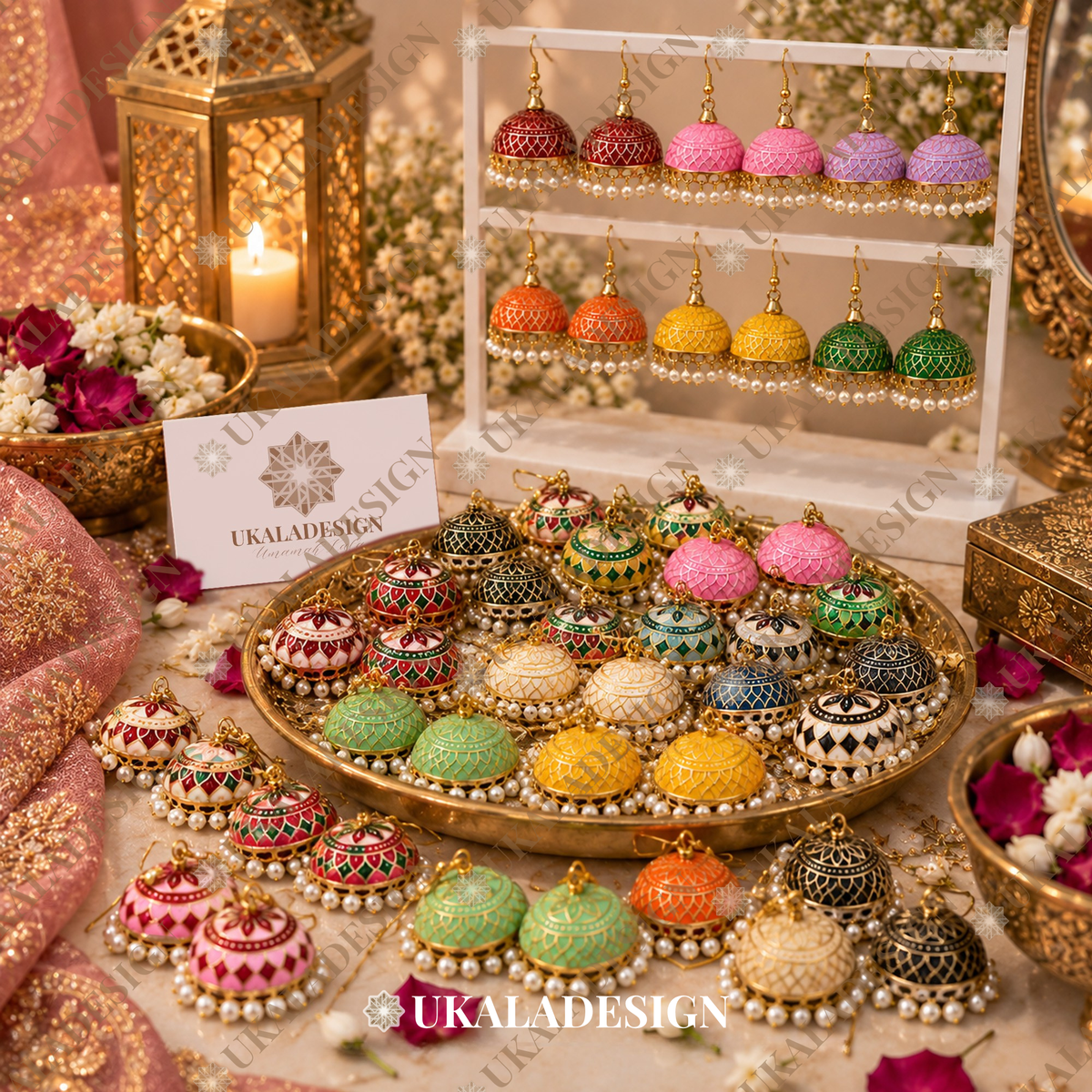 Meenakari Jhumka Earrings