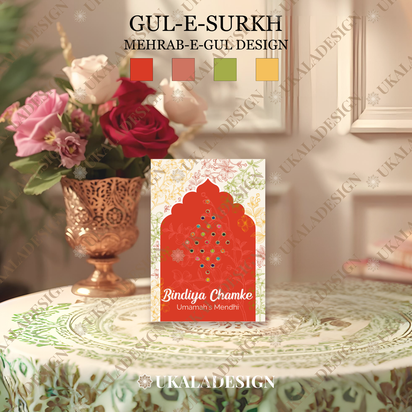 Bindiya Chamke Bindi Cards - Mehrab-e-Gul Design