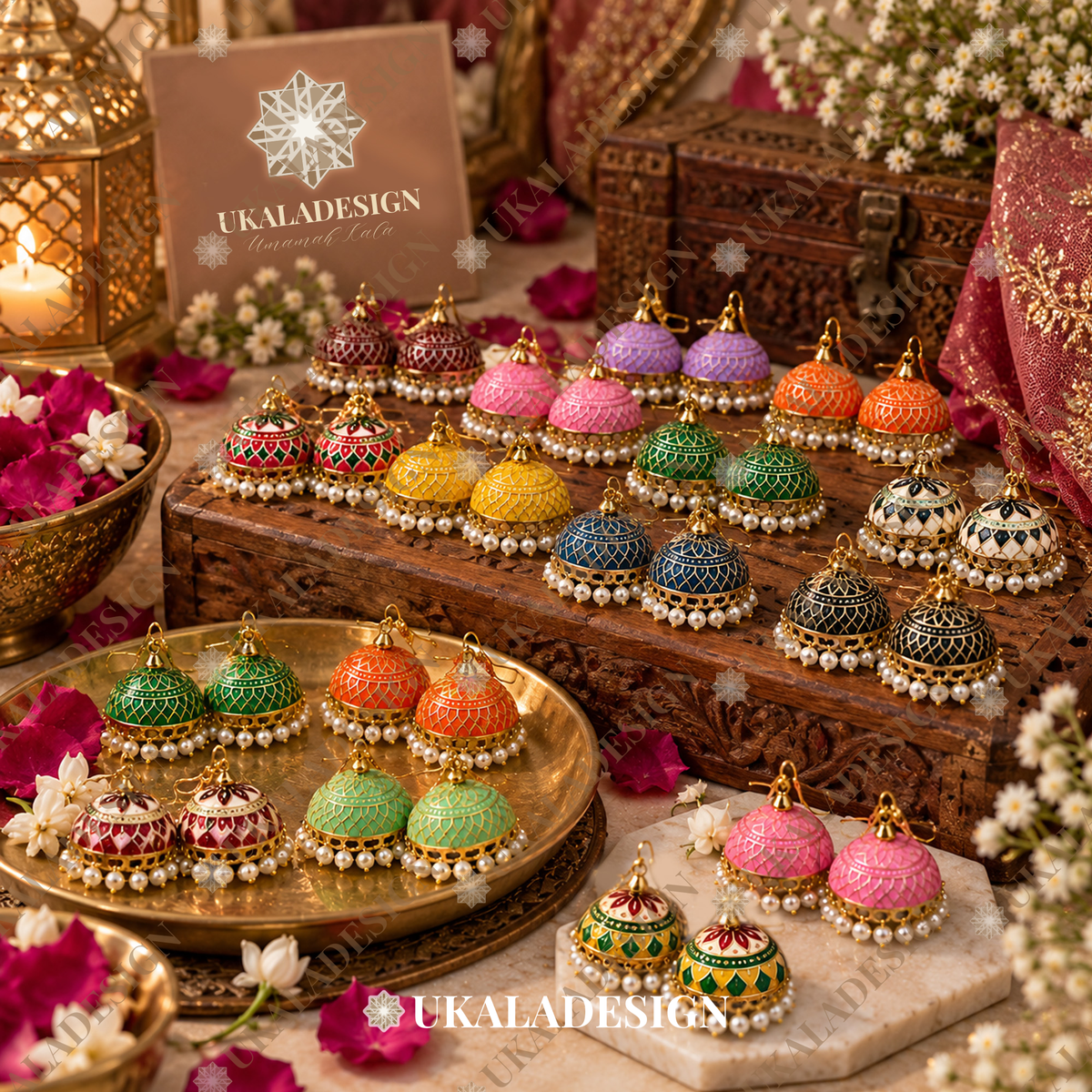 Meenakari Jhumka Earrings