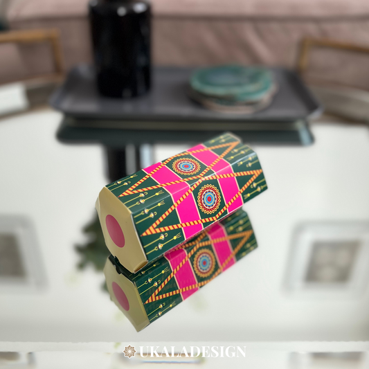 Dholki Dhol Favour Boxes - Green