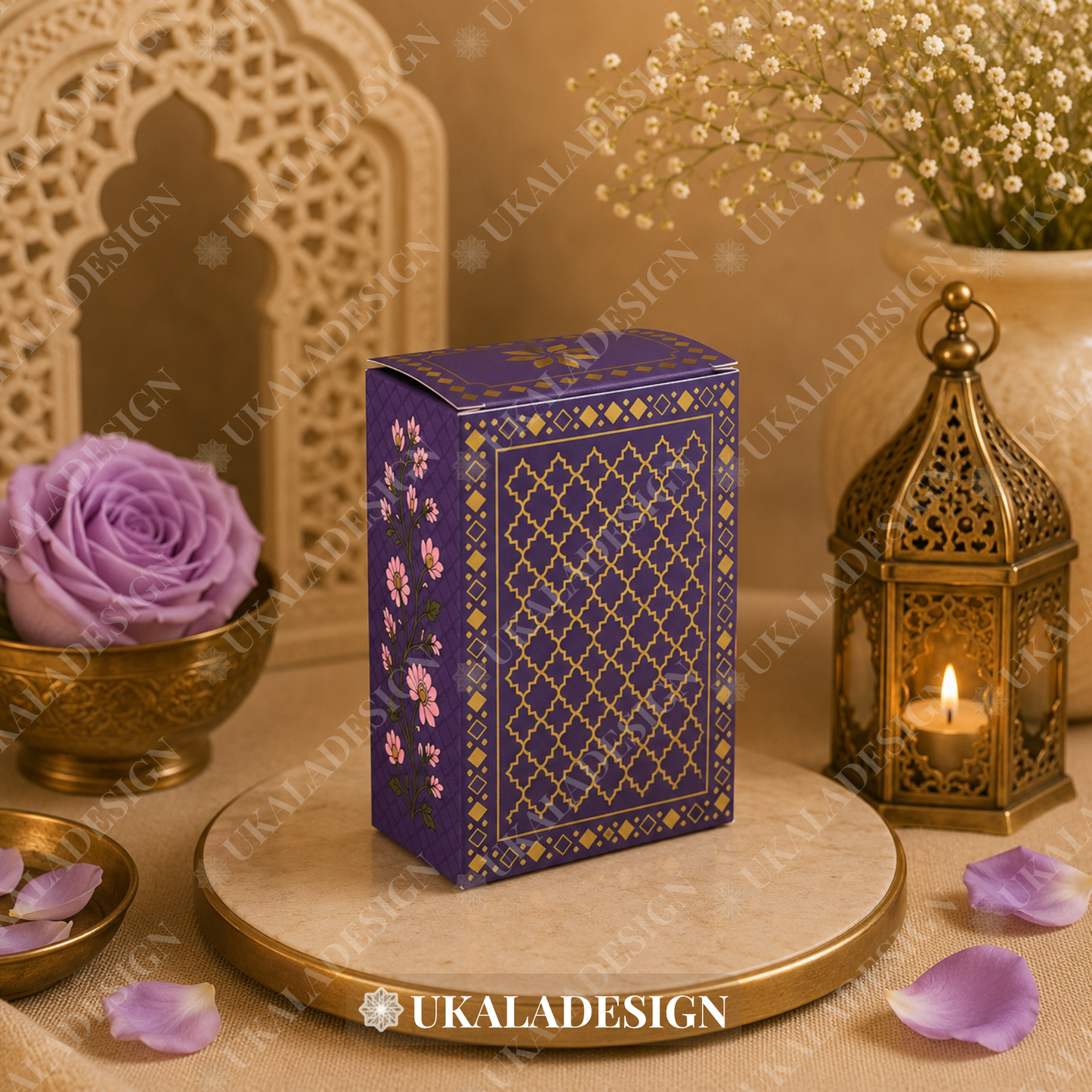 Luxury Jhumka & Gajra Gift Box - Purple Colour