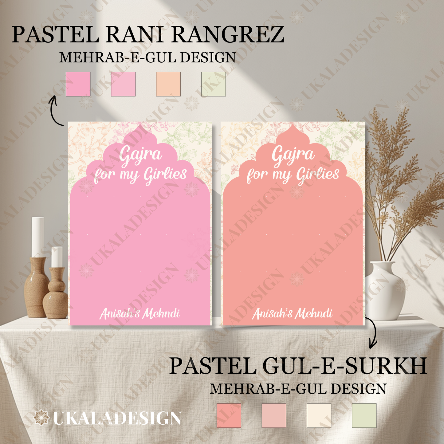 Pastel Gajra Display Board - Mehrab-e-Gul Design