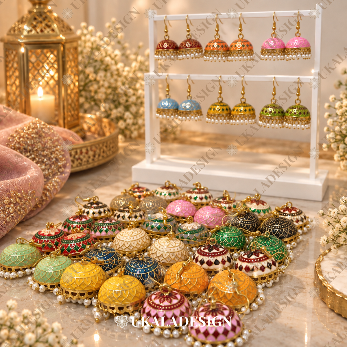 Meenakari Jhumka Earrings