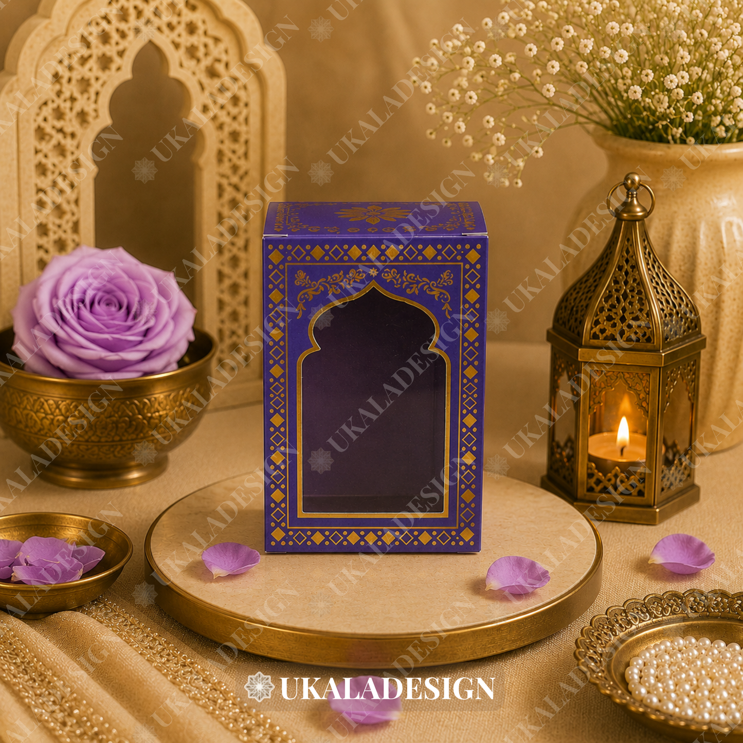 Luxury Jhumka & Gajra Gift Box - Purple Colour