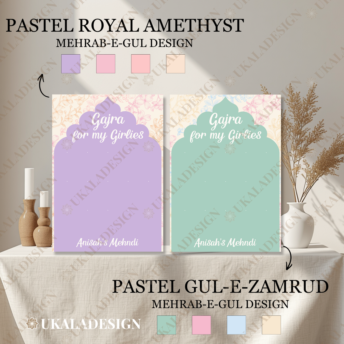Pastel Gajra Display Board - Mehrab-e-Gul Design