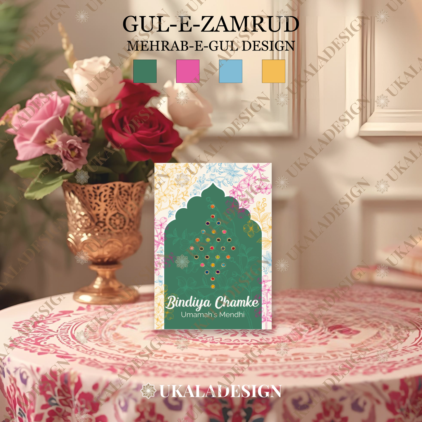 Bindiya Chamke Bindi Cards - Mehrab-e-Gul Design
