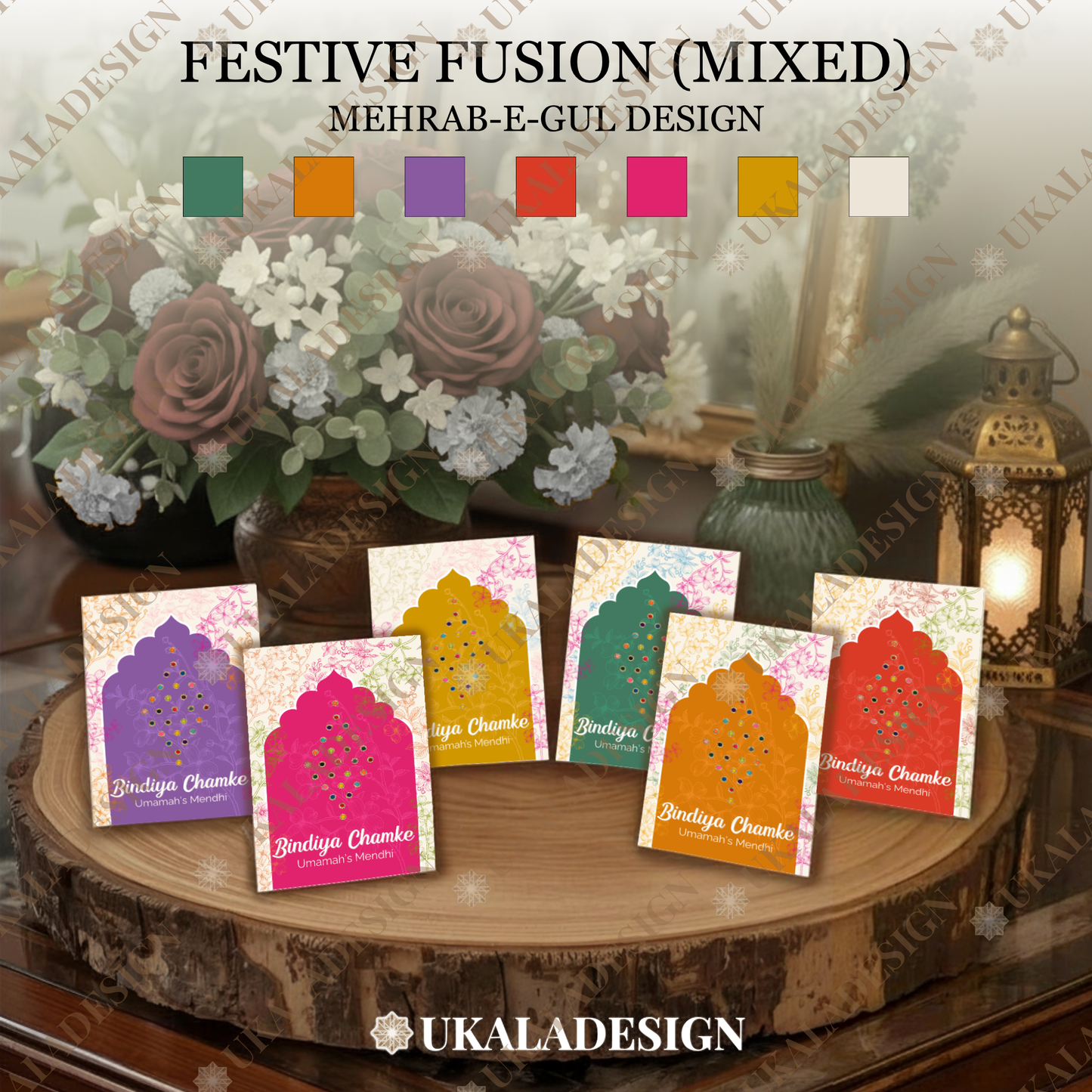 Bindiya Chamke Bindi Cards - Mehrab-e-Gul Design