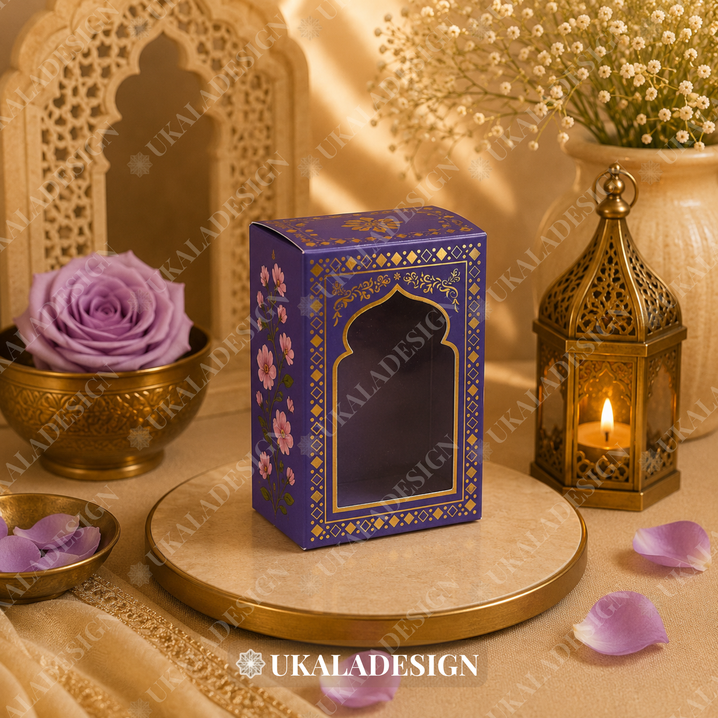 Luxury Jhumka & Gajra Gift Box - Purple Colour