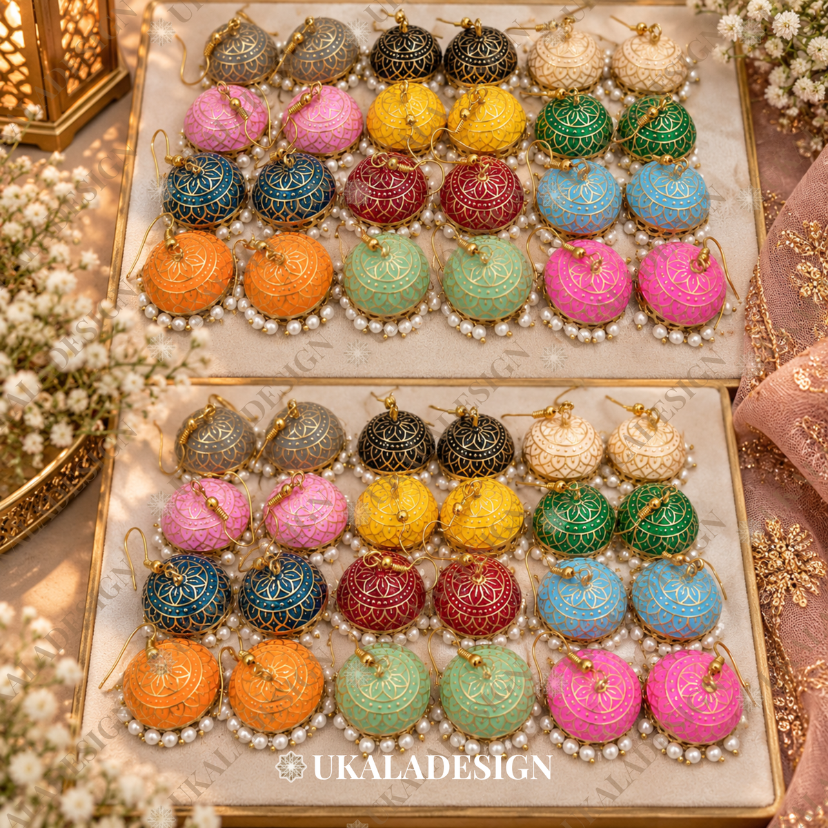 Meenakari Jhumka Earrings