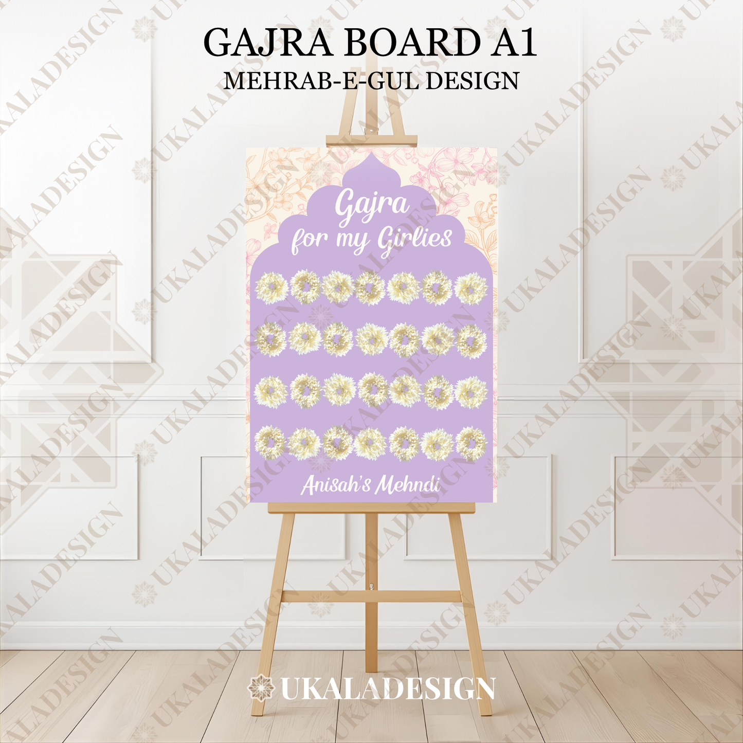 Pastel Gajra Display Board - Mehrab-e-Gul Design