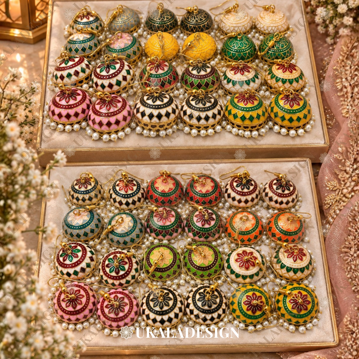 Meenakari Jhumka Earrings