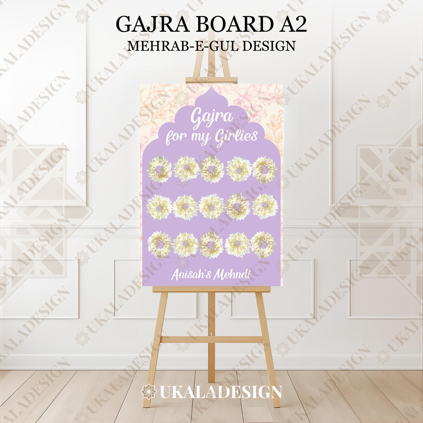 Pastel Gajra Display Board - Mehrab-e-Gul Design