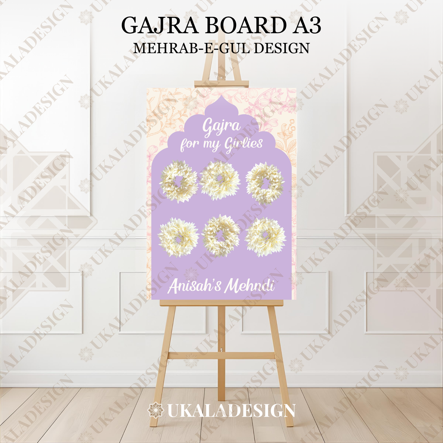 Pastel Gajra Display Board - Mehrab-e-Gul Design