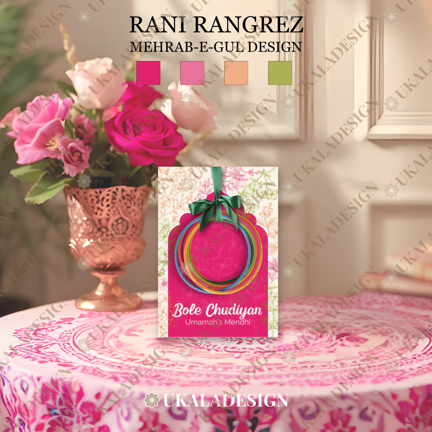 Bole Chudiyan Bangle Cards - Mehrab-e-Gul Design