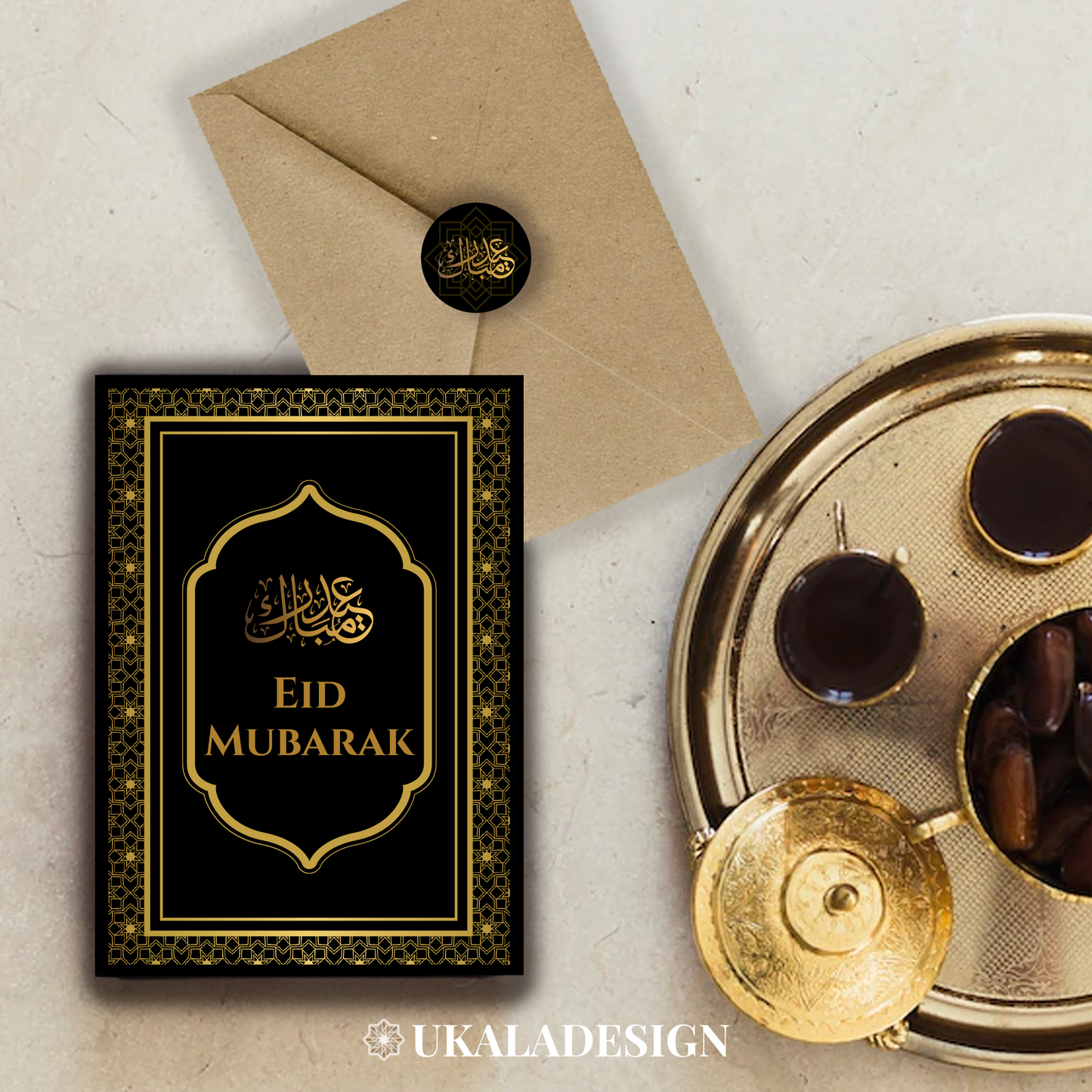 Eid Mubarak Card - Black