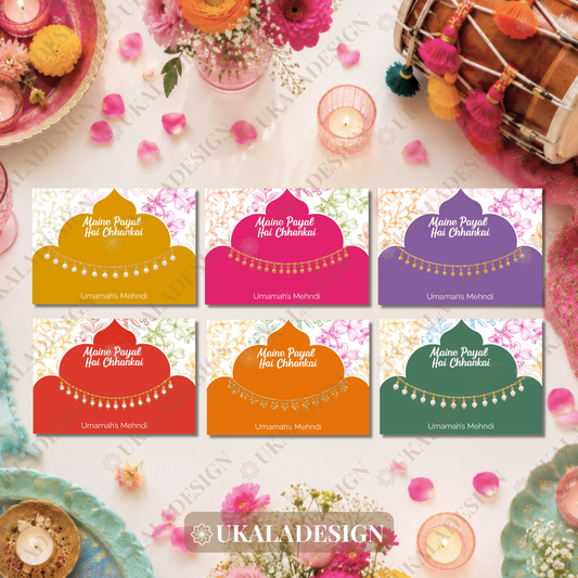Maine Payal Hai Chhankai Display Cards - Mehrab-e-Gul Design