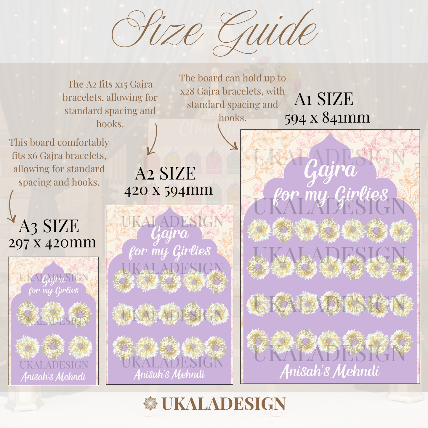 Pastel Gajra Display Board - Mehrab-e-Gul Design