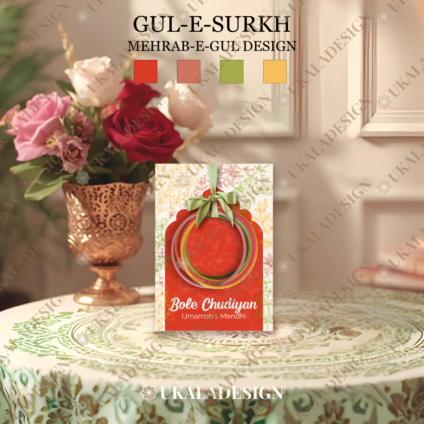 Bole Chudiyan Bangle Cards - Mehrab-e-Gul Design