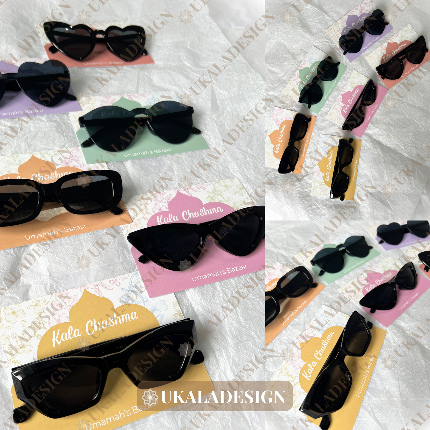 Pastel Kala Chashma Sunglasses Display Cards - Mehrab-e-Gul Design