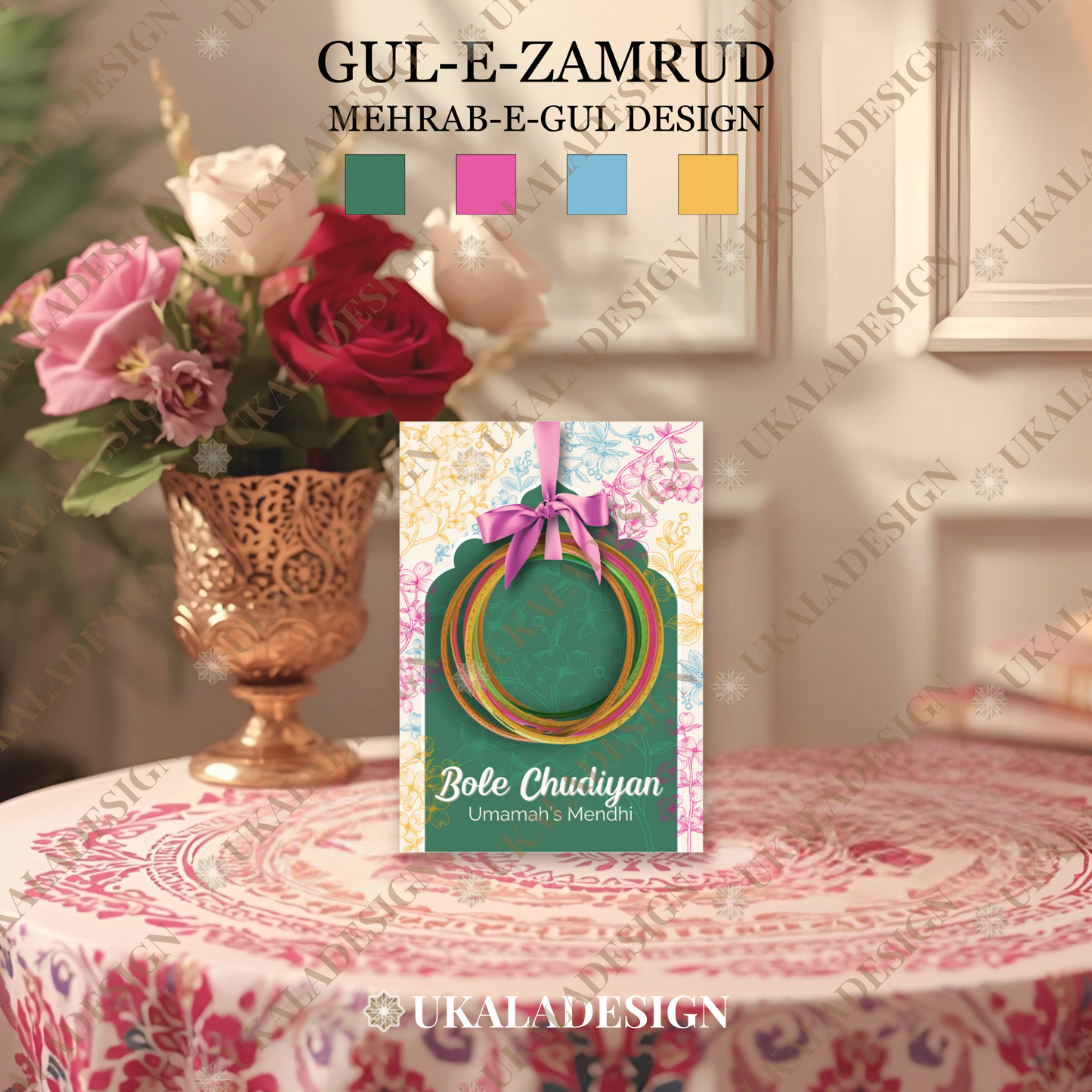 Bole Chudiyan Bangle Cards - Mehrab-e-Gul Design
