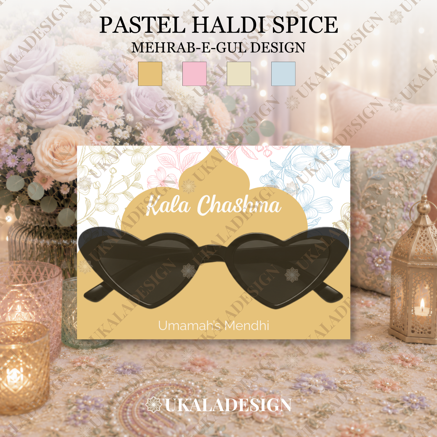 Pastel Kala Chashma Sunglasses Display Cards - Mehrab-e-Gul Design