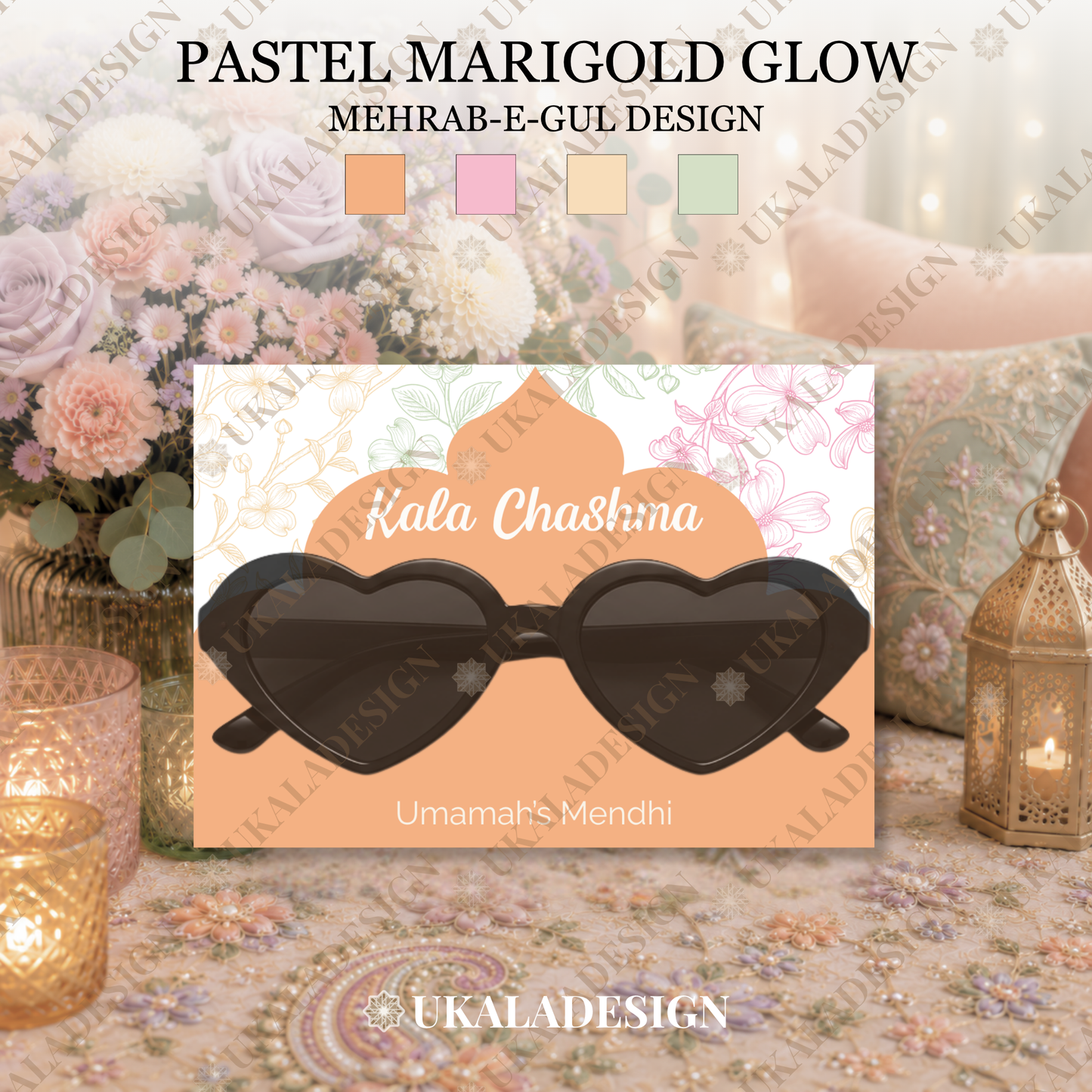 Pastel Kala Chashma Sunglasses Display Cards - Mehrab-e-Gul Design