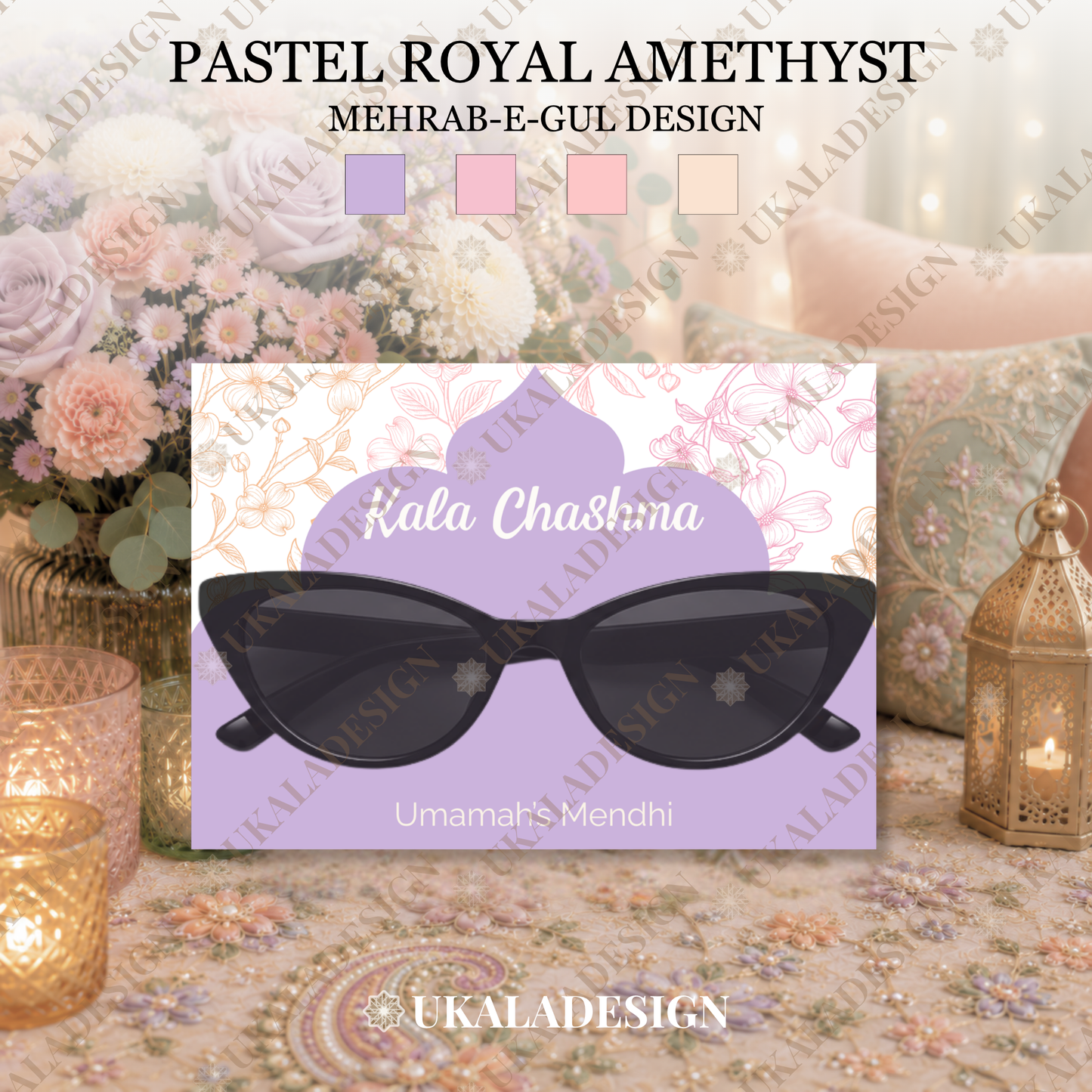 Pastel Kala Chashma Sunglasses Display Cards - Mehrab-e-Gul Design