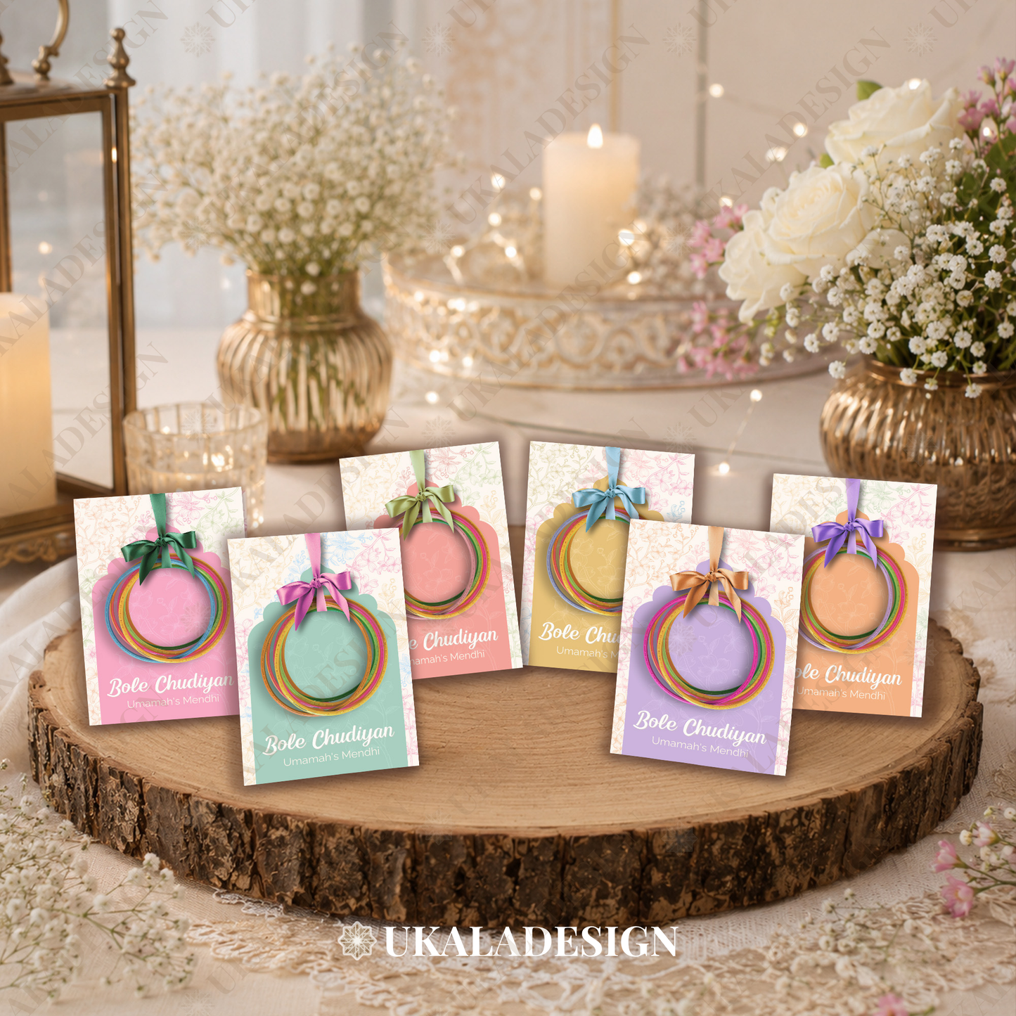 Pastel Bole Chudiyan Bangle Cards - Mehrab-e-Gul Design