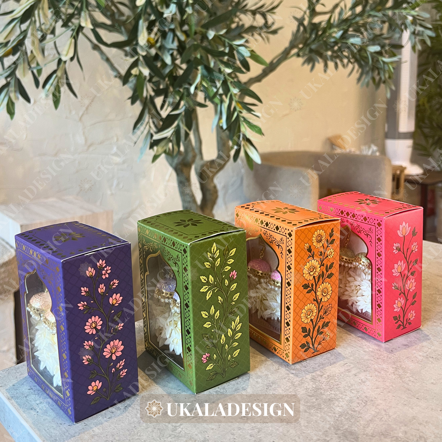 Luxury Jhumka & Gajra Gift Box - Mixed Colour