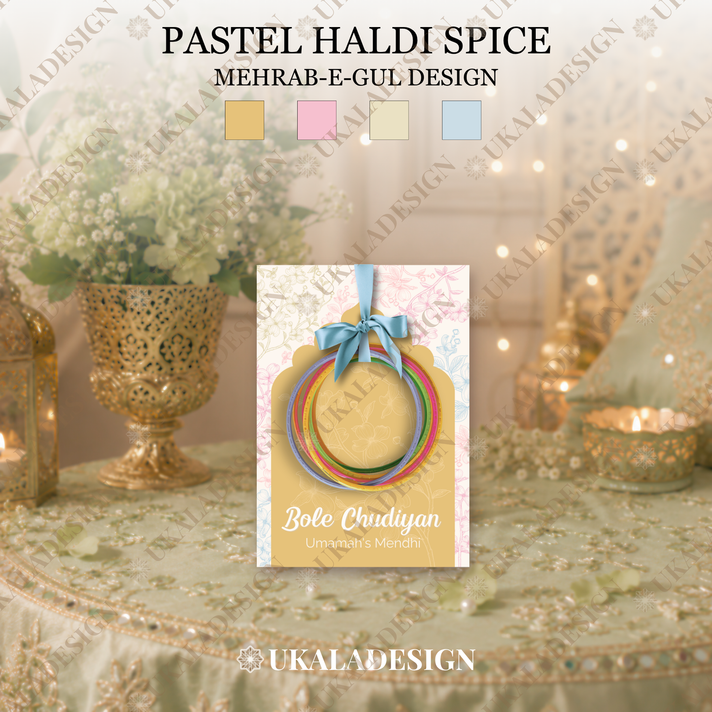 Pastel Bole Chudiyan Bangle Cards - Mehrab-e-Gul Design