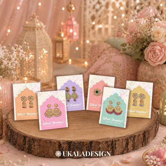 Pastel What Jhumka? Earring Cards - Mehrab-e-Gul Design