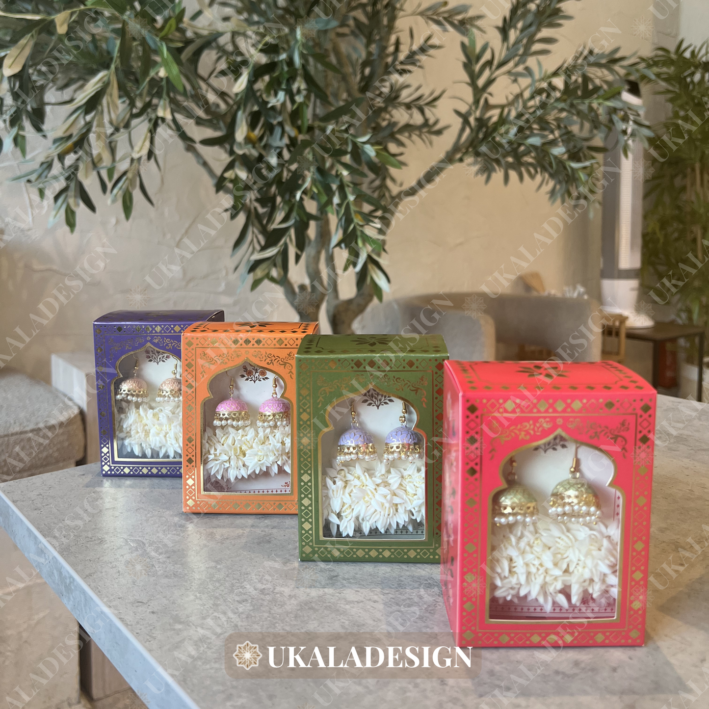 Luxury Jhumka & Gajra Gift Box - Mixed Colour
