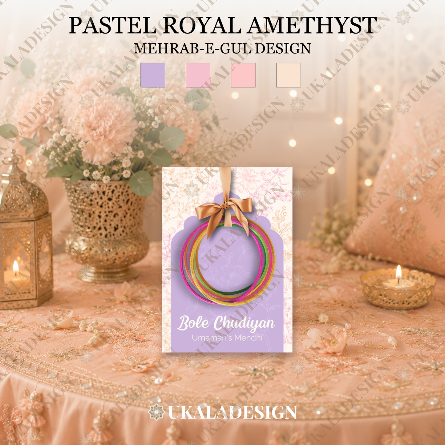 Pastel Bole Chudiyan Bangle Cards - Mehrab-e-Gul Design